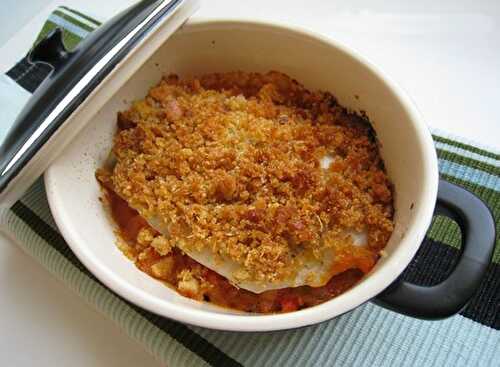 Crumble de poisson aux petits légumes