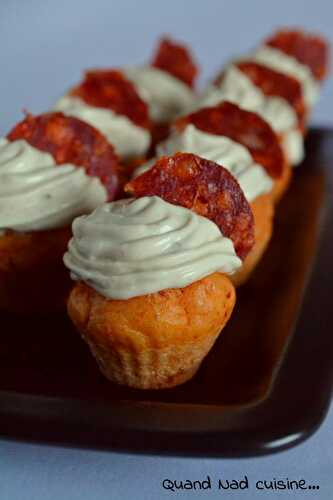 Mini-cupcakes au chorizo et fromage frais