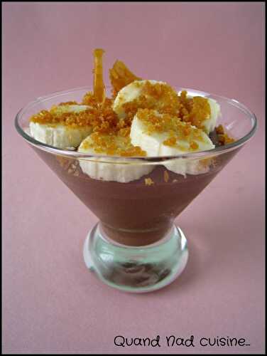 Mousse au chocolat et banane aux pépites de caramel