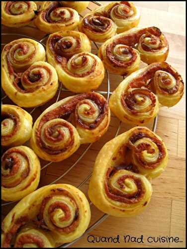 Palmiers au confit d'oignon et à la mousse de canard