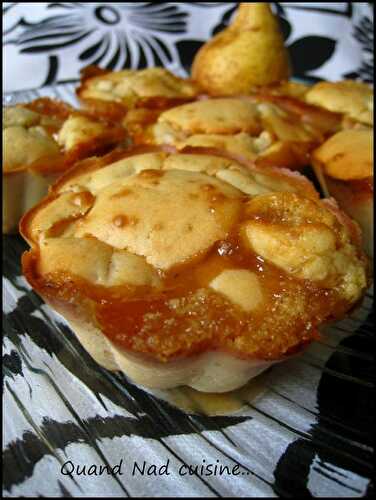 Petits fondants aux poires, coeur caramel au beurre salé