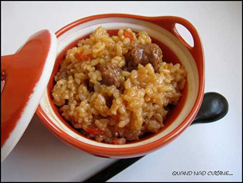 Risotto aux merguez et aux deux poivrons