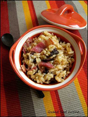 Risotto aux pruneaux et à la pancetta