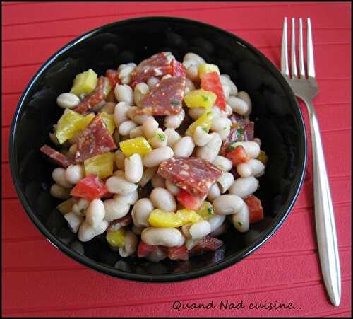 Salade de haricots blancs aux poivrons et chorizo