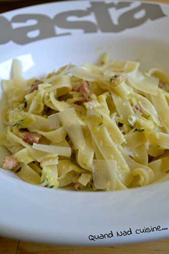 Tagliatelles aux courgettes façon carbonara