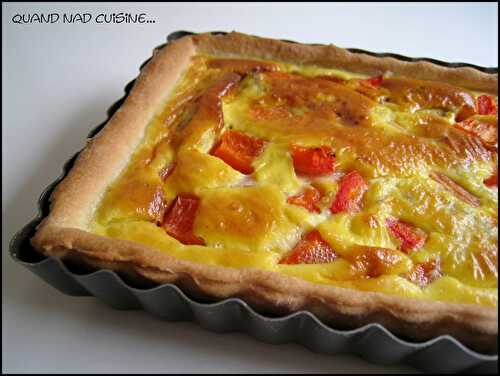 Tarte au thon et poivron rouge au curry sur pâte légère au yaourt