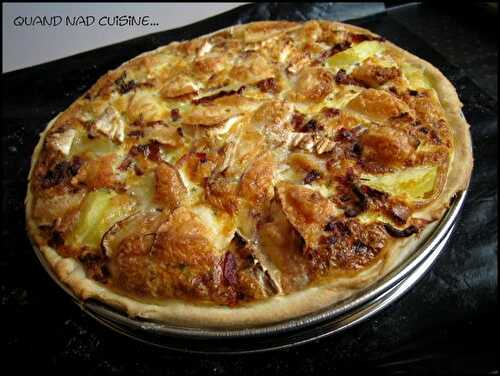 Tarte aux pommes de terre, chèvre et lardons