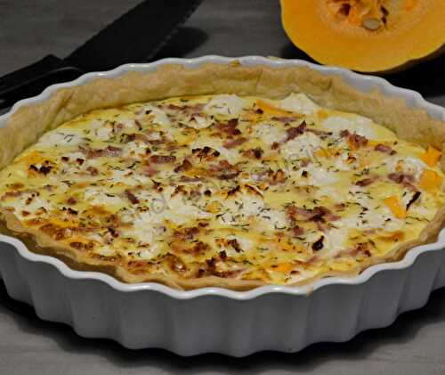 Tarte butternut lardons et chèvre frais