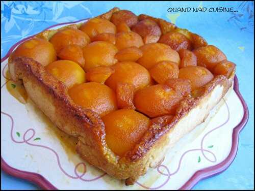 Tarte tatin aux pêches et à la fève tonka