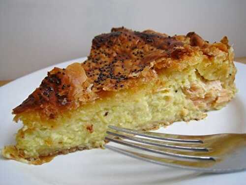 Tourte feuilletée au saumon poireaux et cancoillotte