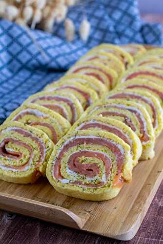 Roulé aux courgettes et au saumon fumé