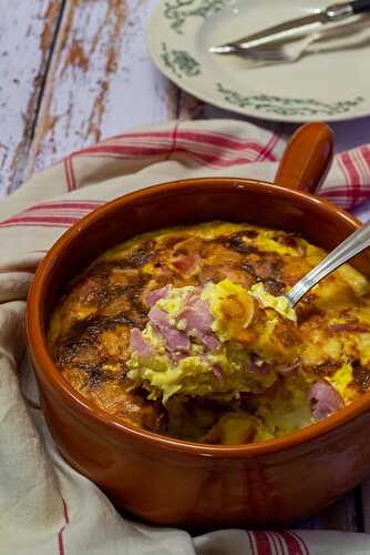 Clafoutis de coquillettes à la raclette