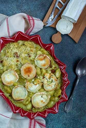 Gratin de gnocchis au pesto