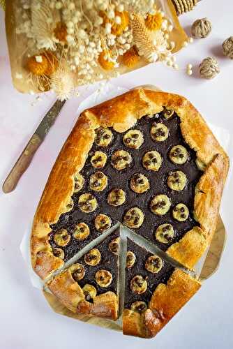 Tarte rustique banane chocolat