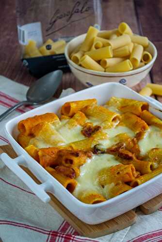 Rigatoni à la crème de butternut et chorizo