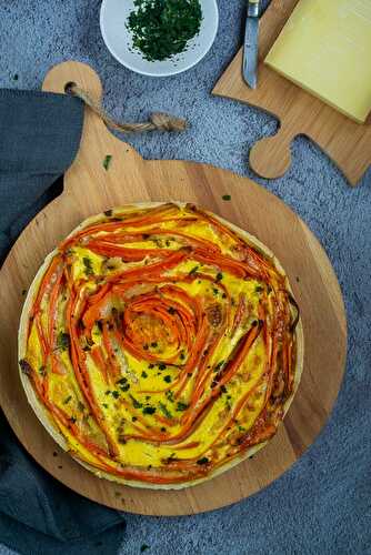 Tarte spirale aux carottes et au comté