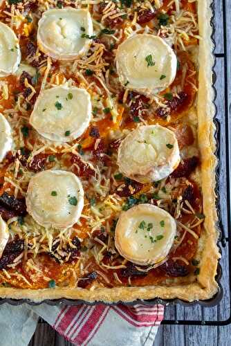 Tarte butternut chèvre et chorizo