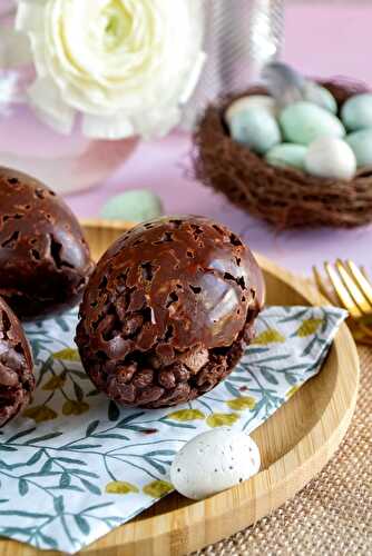 Oeufs croustillants au chocolat et au caramel