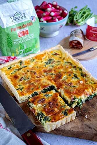 Quiche aux fanes de radis et au chorizo