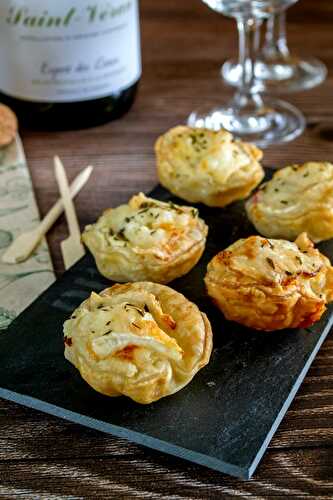 Tartelettes feuilletées chèvre et bacon