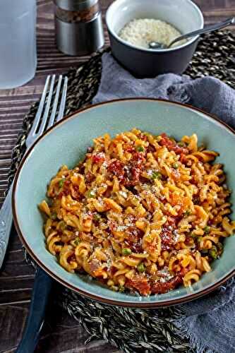 One pot pasta petits pois et chorizo