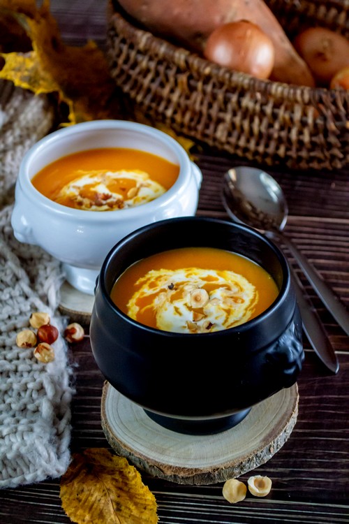 Velouté de navets et patates douces aux épices tandoori