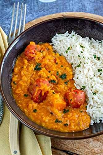 Dahl de lentilles corail à la patate douce