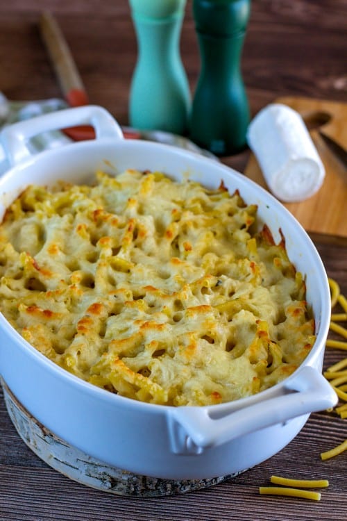 Gratin de pâtes au chèvre