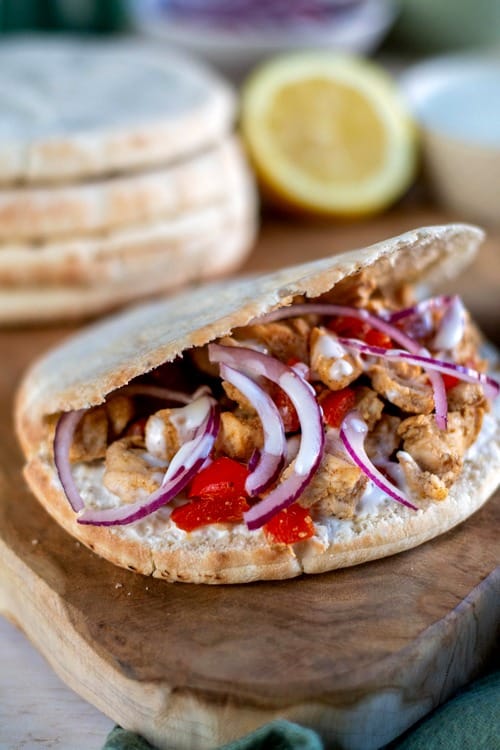 Pitas au poulet tandoori