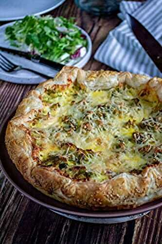 Tarte feuilletée poireaux poulet
