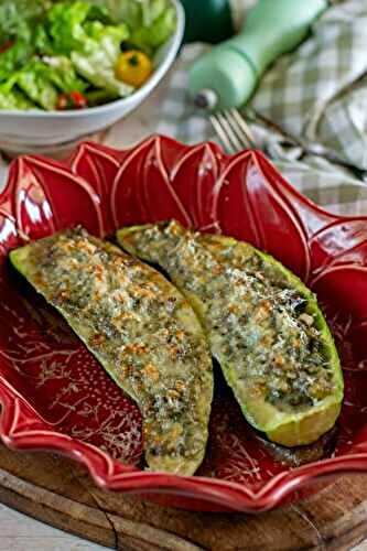 Courgette farcie aux champignons