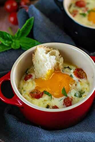 Oeufs cocotte poulet et feta