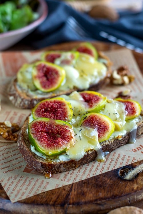 Tartines figues chèvre et miel