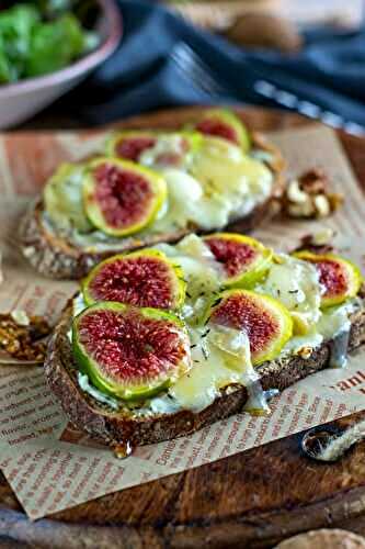 Tartines figues chèvre et miel