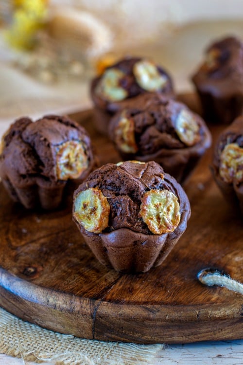 Muffins tout choco à la banane