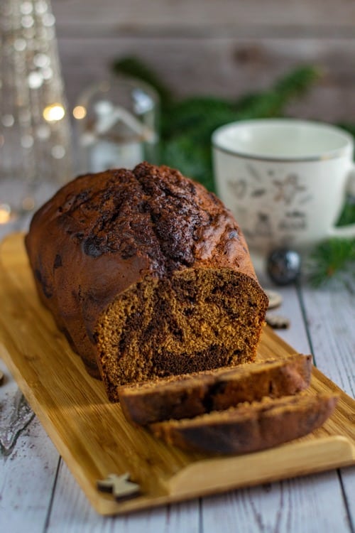 Pain d'épices marbré au chocolat