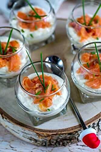 Verrines de mousse d'asperges et saumon fumé