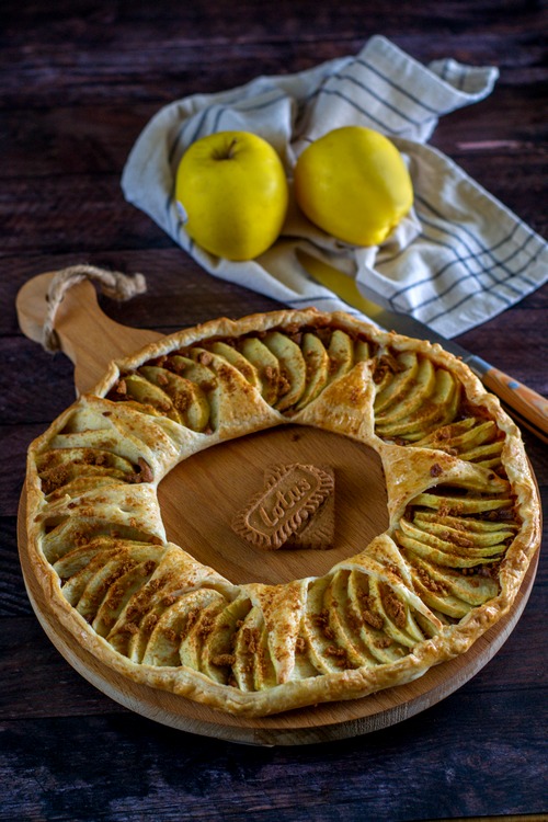 Couronne feuilletée pomme spéculoos