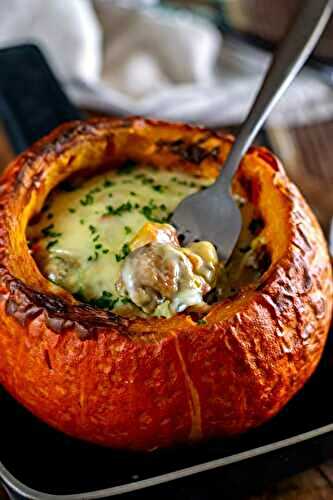 Potimarron farci aux cèpes