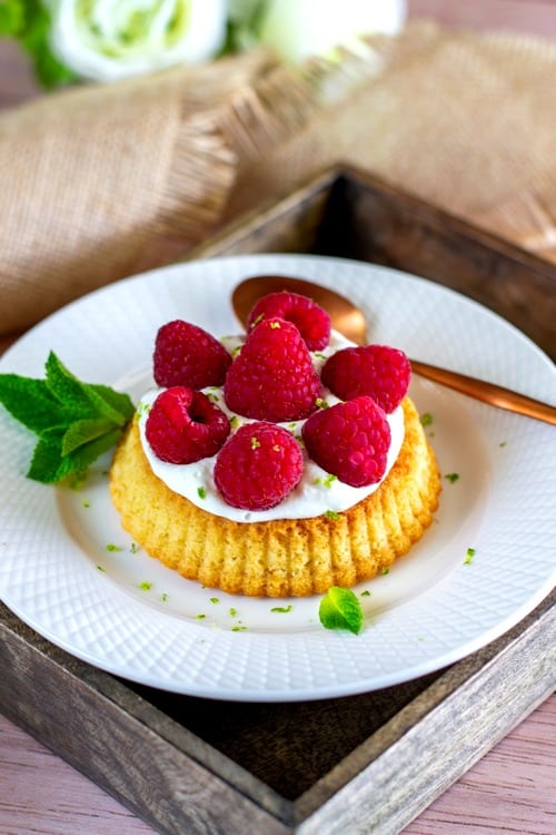Tartelettes renversées aux framboises