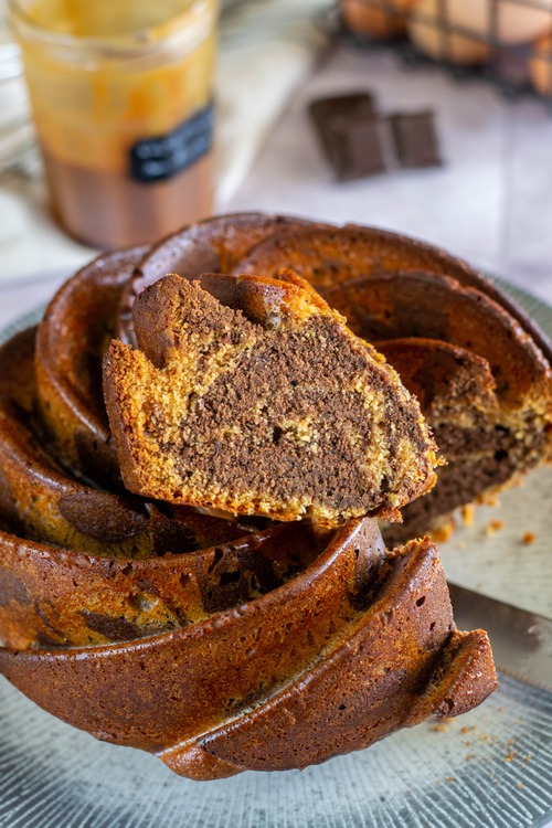 Cake marbré choco caramel
