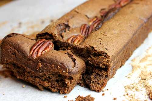 Cake chocolat, fleur de sel et noix de pécan- sans gluten, sans lait