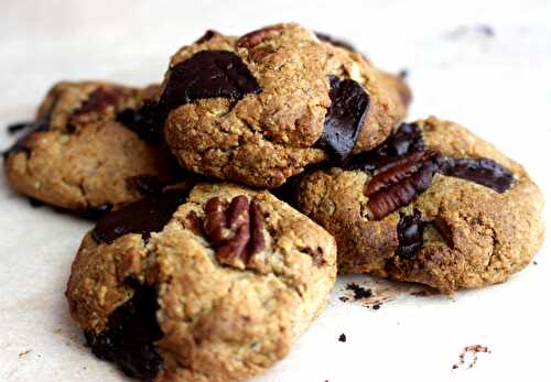Cookies au chocolat noir et aux noix de pécan- sans gluten, végans - Quinoa et Basmati