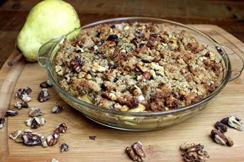 Crumble aux poires et aux noix- sans gluten, sans lait, végan