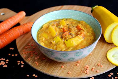 Dahl de lentilles corail aux courgettes jaunes