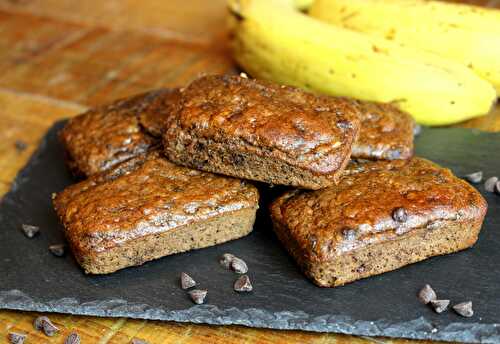 Minis banana bread au cacao- sans gluten, sans lait