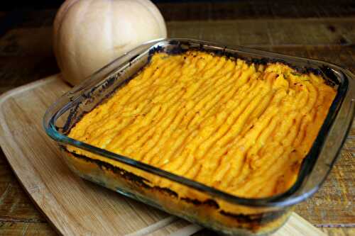 Parmentier de poulet aux petits oignons, au butternut et à la patate douce