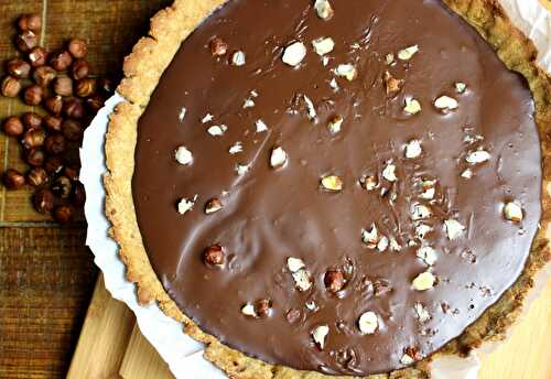 Tarte choco noisette à la farine de châtaigne