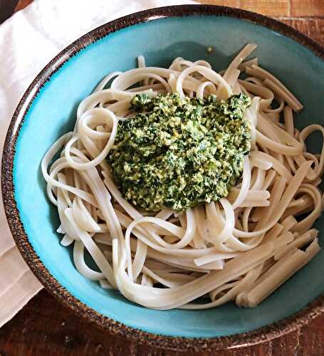 Un petit plat mamamia: Linguine de riz complet au pesto maison