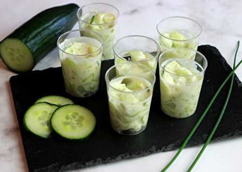 Verrines au concombre et au yaourt végétal (façon raïta)